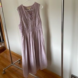 Light lavender midi dress bought at Anthropologie.